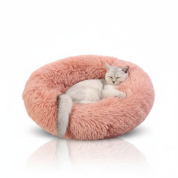 Cama Redonda de Felpa para Perro de Invierno