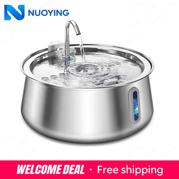 Fuente de Agua Automática 4L Acero Inoxidable para Mascotas