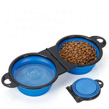Cuenco Doble Plegable para Perro de Viaje