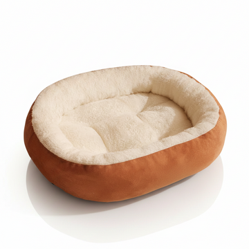 Cama Ovalada de Felpa Acogedora para Mascotas