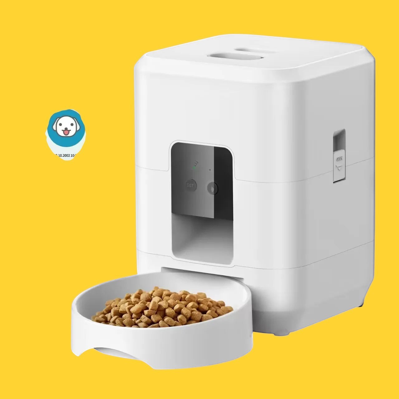 Comedero automático inteligente ANIMALZO blanco con control por app móvil y pantalla LCD para perros y gatos