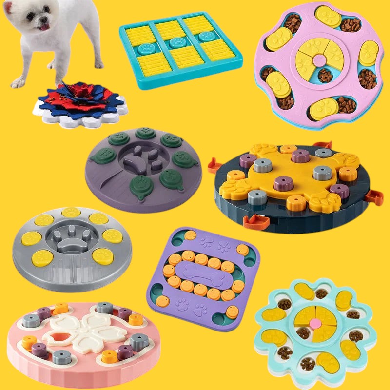 Collection de jeux de réflexion et gamelles interactives ANIMALZO pour stimuler l'intelligence et ralentir le repas