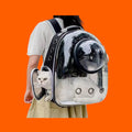Mochila transportadora ANIMALZO tipo cápsula espacial con ventana panorámica transparente para gatos y perros pequeños