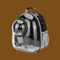 Mochila transportadora ANIMALZO tipo cápsula espacial negra con ventana panorámica para gatos y perros pequeños
