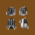 Mochila transportadora ANIMALZO tipo cápsula espacial negra con ventana panorámica para gatos y perros pequeños