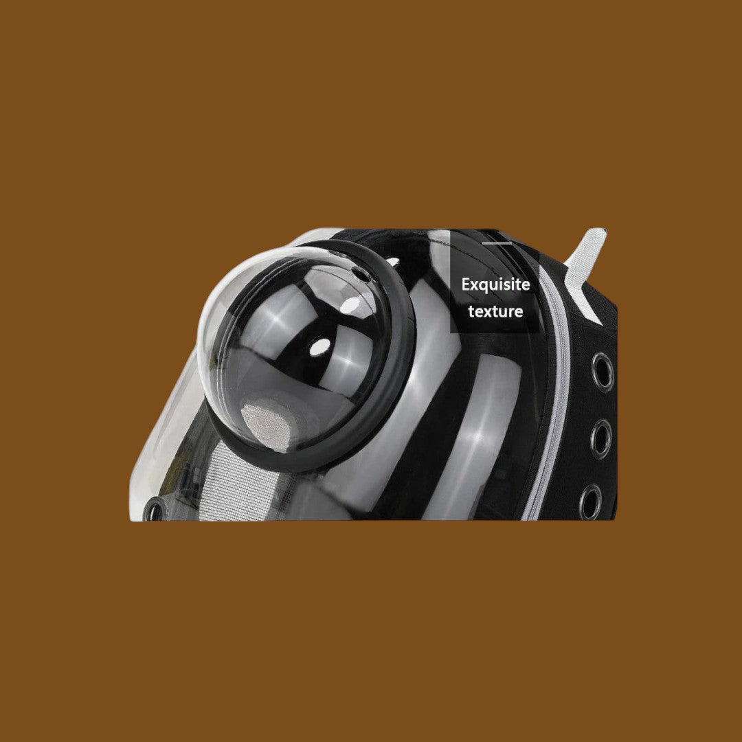 Sac à dos ANIMALZO en forme de capsule spatiale avec fenêtre panoramique transparente et tissu Oxford noir résistant